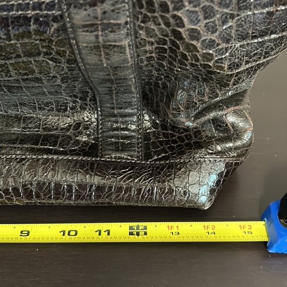 MIU MIU Brown St. Cocco Croc-Embossed Tote in Dark Brown Leather - Picture 13 of 16